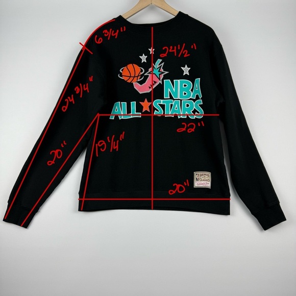 Mitchell & Ness NBA All-Stars Crew Neck Sweatshirt – Size M – Black - Picture 8 of 8